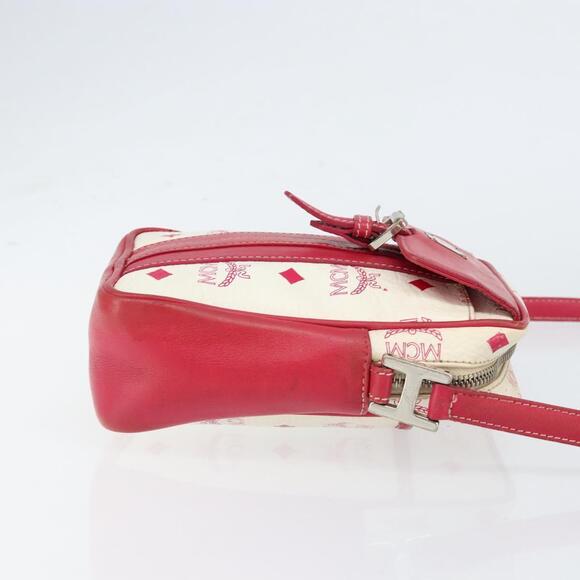 MCM Vicetos Logogram Shoulder Bag PVC Leather White Silver Auth 153908 - Picture 3 of 16